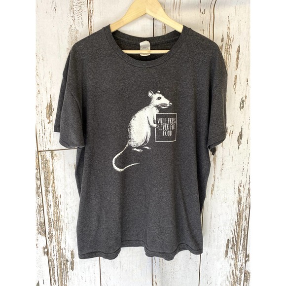 none Other - "Will Press Lever For Food" Gray Mouse T-Shirt